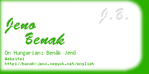 jeno benak business card