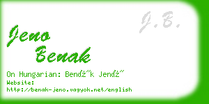 jeno benak business card